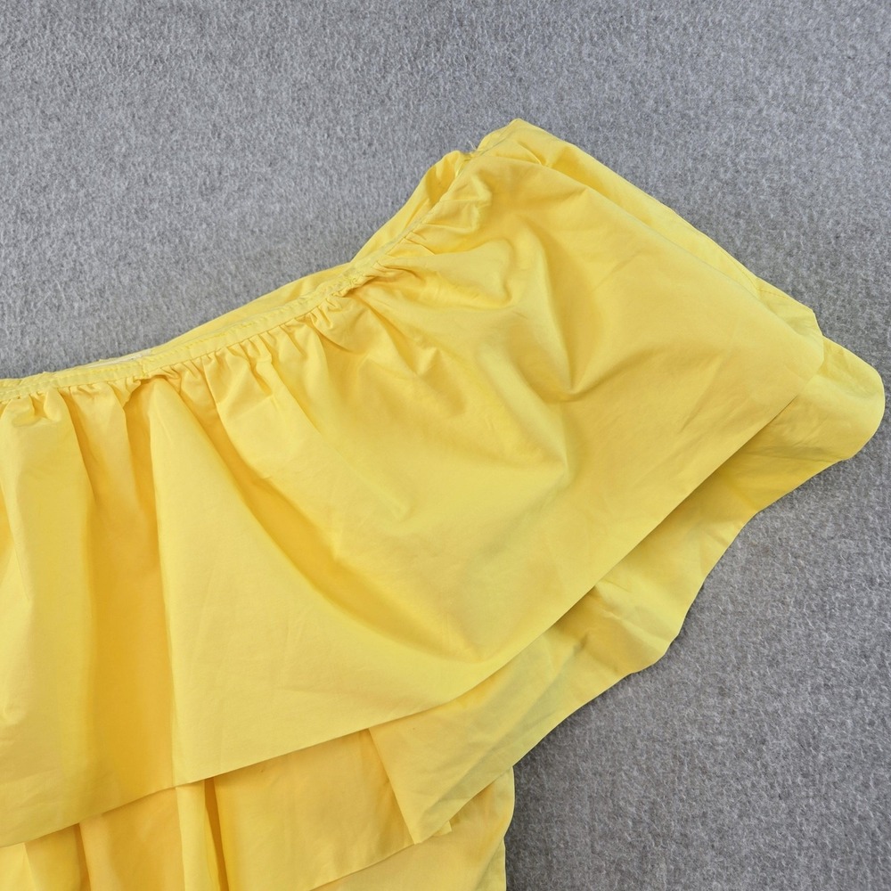 Yellow One-Shoulder Ruffle Asymmetrical Dress - Picture 2 of 11